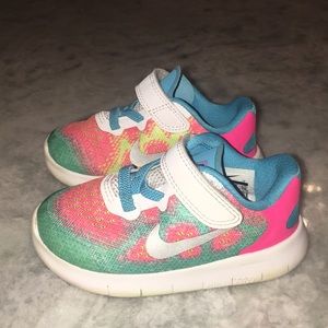 Nike free run multi-color toddler